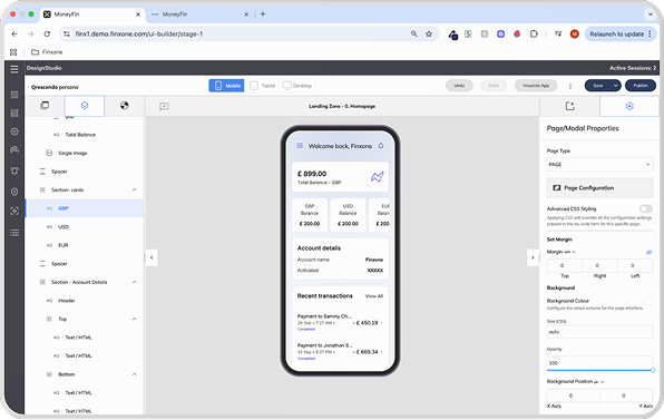Visual App Builder Interface